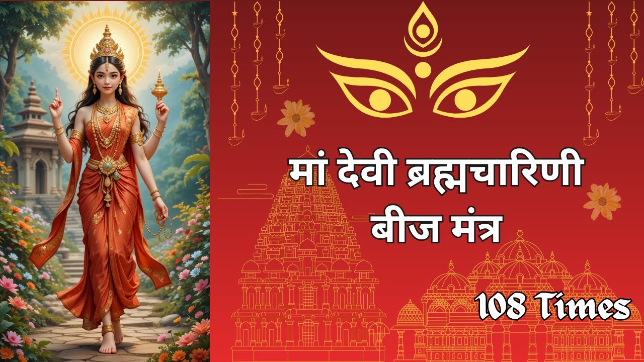 🌺 माँ ब्रह्मचारिणी बीज मंत्र 108 बार | Maa Brahmacharini Beej Mantra 108 Times | Navratri Day 2