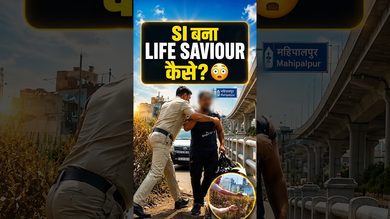 Delhi Police SI Saves Young Man From Suicide in Dramatic Rescue on Mahipalpur Flyover | Viral Video