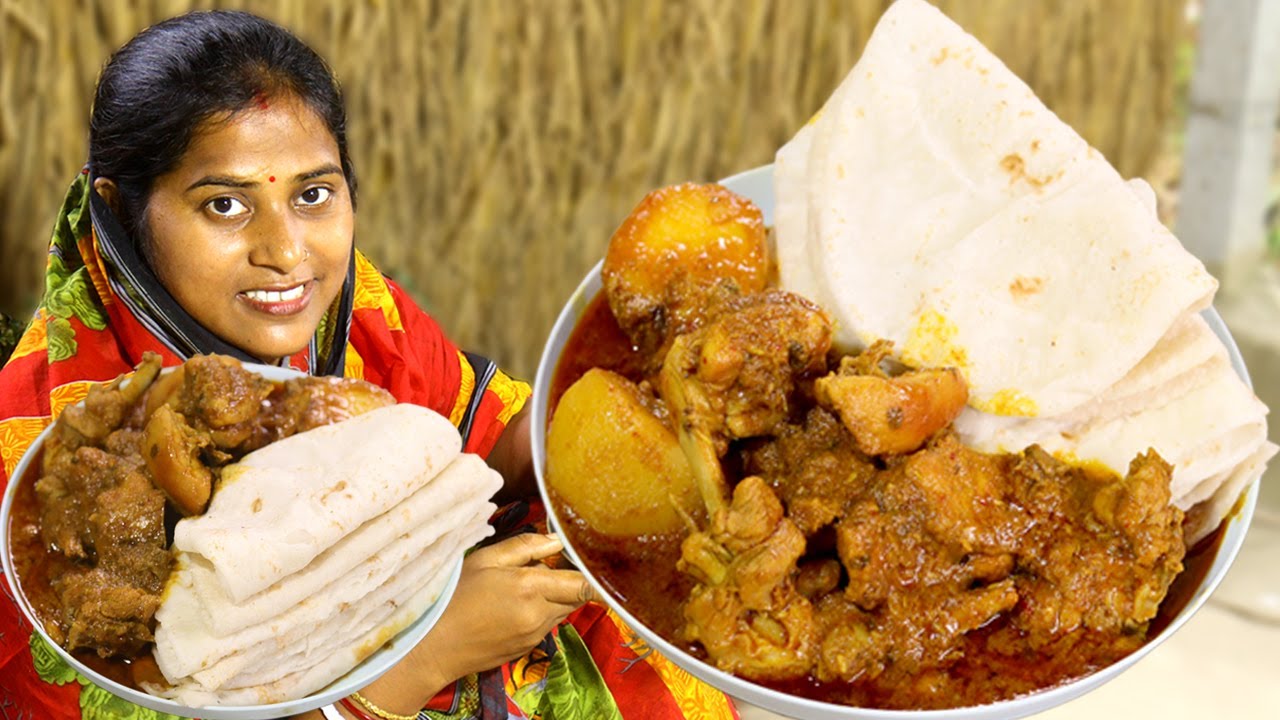 চালের ফুলকো রুটির সাথে লাল লাল চিকেনকষা শীতের শুরুতেই জমিয়ে খেতে পারেন II chaler ruti II