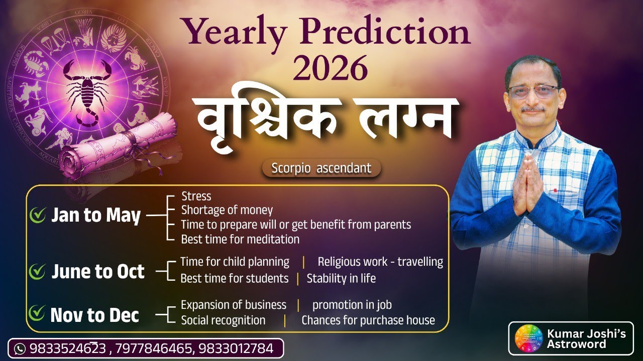 SCORPIO 2026 YEARLY PREDICTION IN HINDI BY KUMAR JOSHI-वृश्चिक 2026 वार्षिक  कुमार जोशी द्वारा-