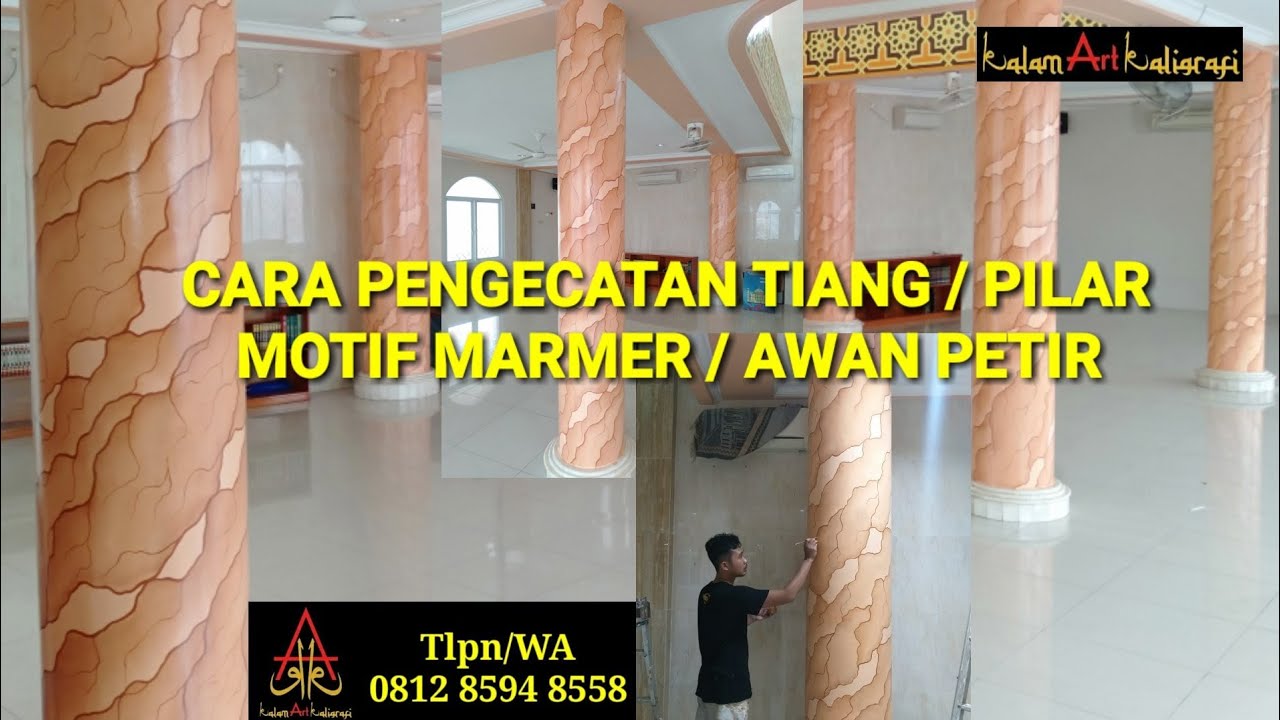 Cara Pengecatan Tiang Motif Marmer / Petir