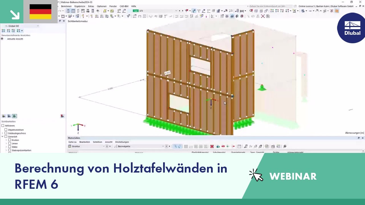 Webinar | Berechnung von Holztafelwänden in RFEM 6