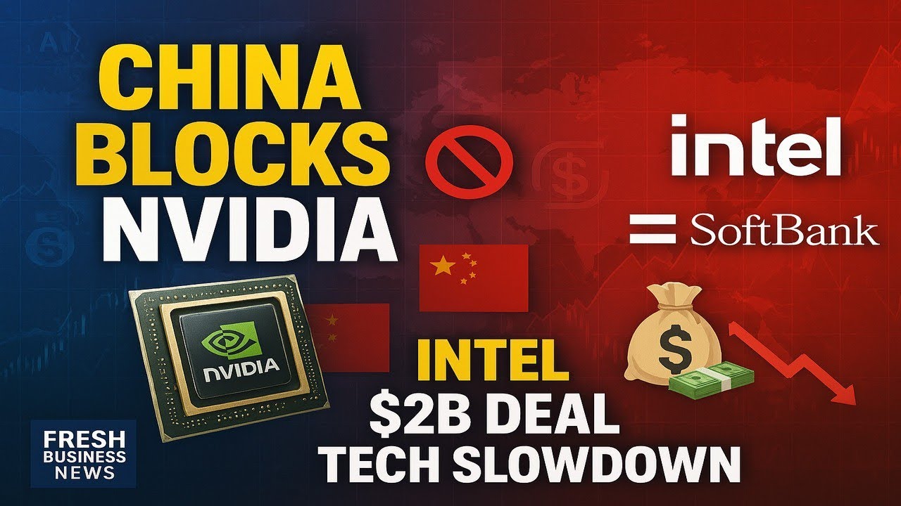 China Restricts Nvidia Chips| SoftBank&rsquo;s $2B Intel Deal| Tech Spending Slowdown| Fresh Business News