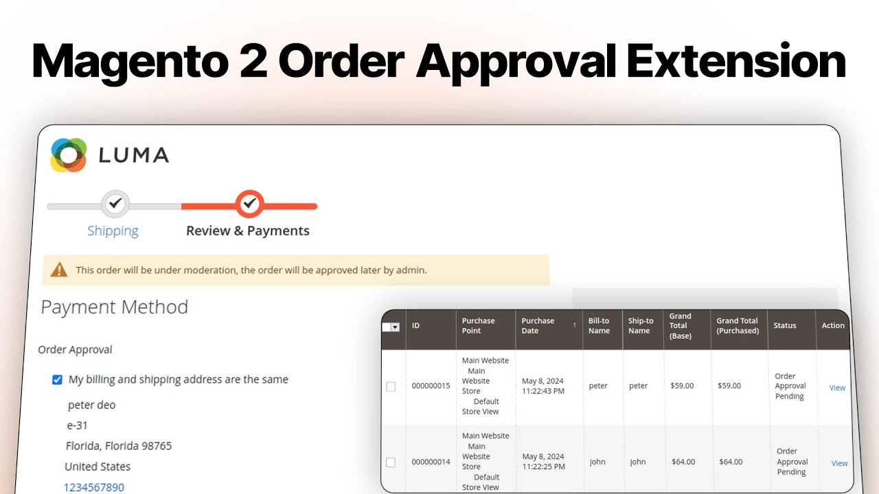 Magento 2 Order Approval System | Approve Orders Before Payment!