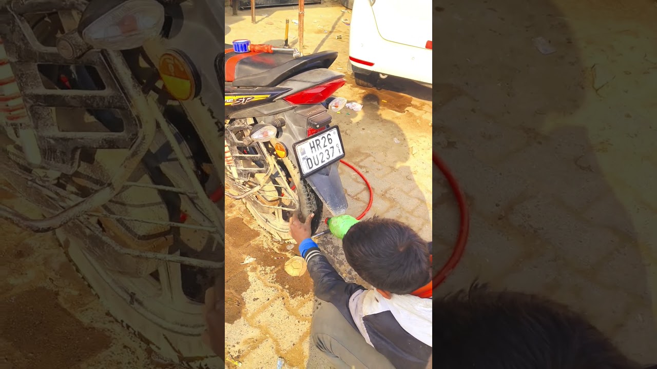 bike tyre repair short video mini blog 