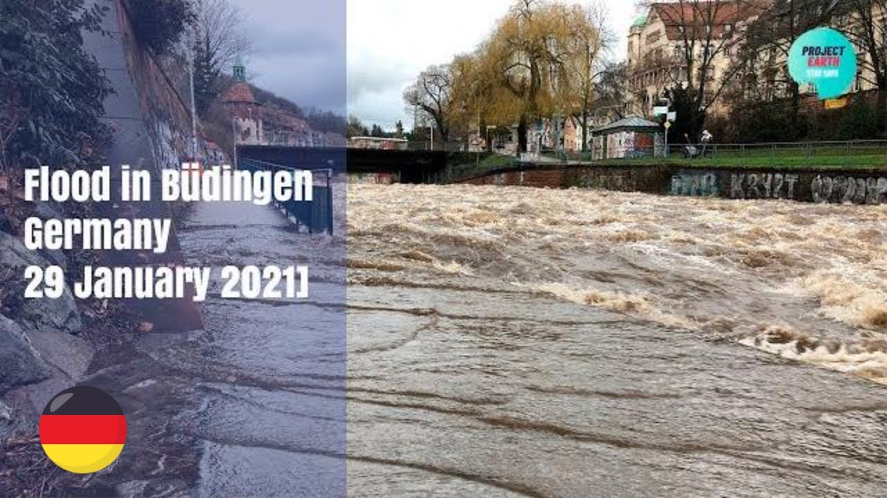 Наводнение в Бюдингене, Германия [29 января 2021 г.] 🌎🇩🇪