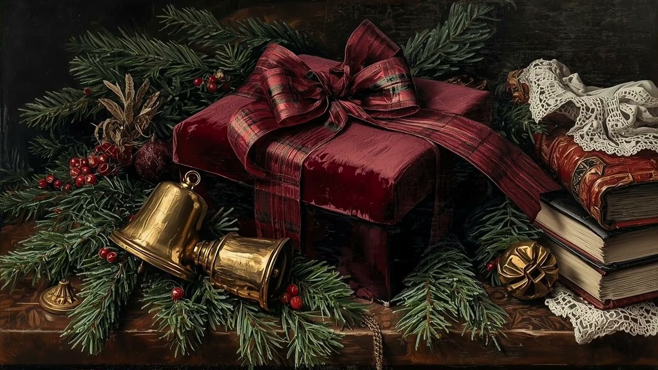 Vintage Moody Old World Presents TV Art  ✨  Elegant Gift Still Life Screensaver 