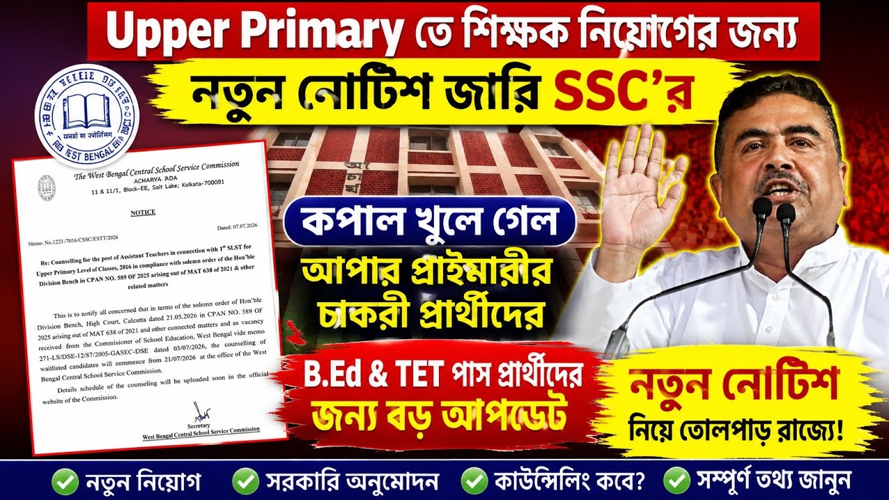 upper primary new notification| Upper Primary Teacher Recruitment Latest News| upper primary waiting