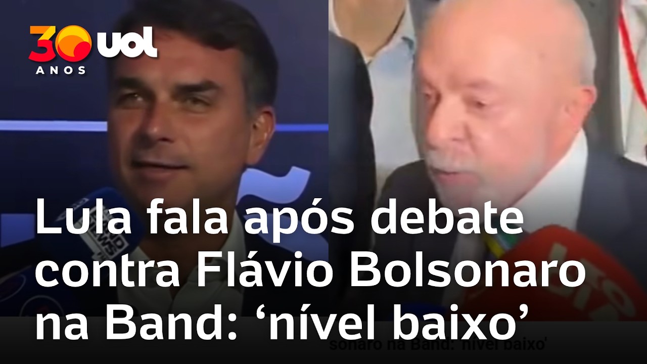 Lula fala ap&oacute;s debate contra Fl&aacute;vio Bolsonaro na Band: 'n&iacute;vel baixo'