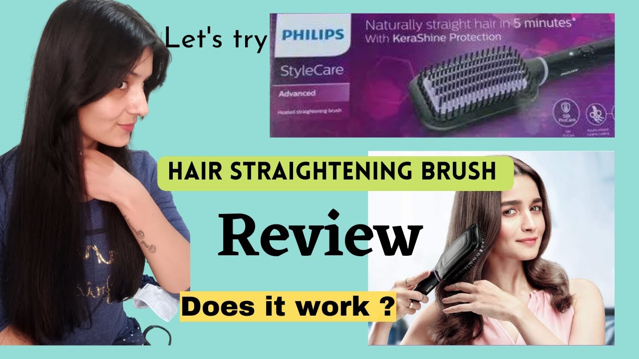 Review| PHILIPS hair Straightening brush with keratin-infused | Trying first time| must watch 24