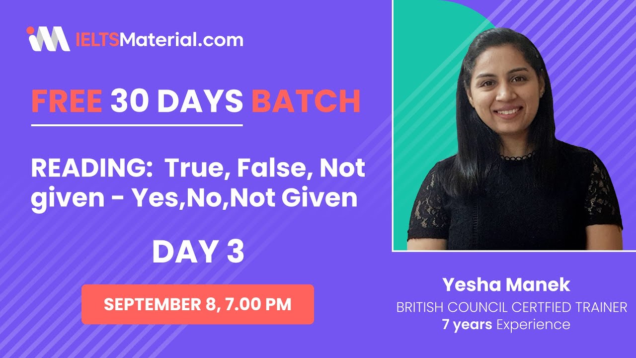 IELTS Reading 2021 - TRUE/FALSE/NOT GIVEN | IELTS in 30 Days | DAY 3