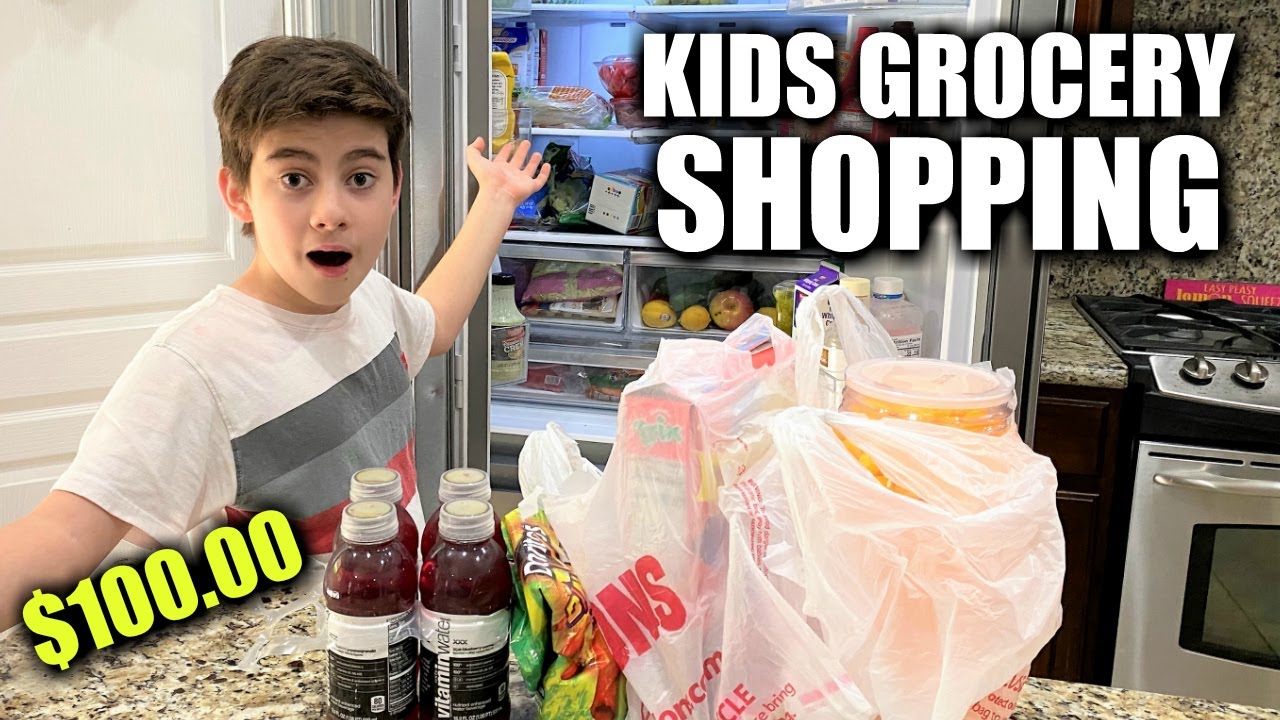 KIDS GROCERY SHOPPING CHALLENGE | Kid buys school sacks for siblings on a $100 budget | Shop with Me