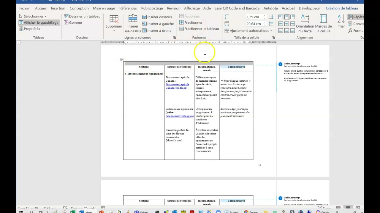 Répéter l'entête d'un tableau avec Word
