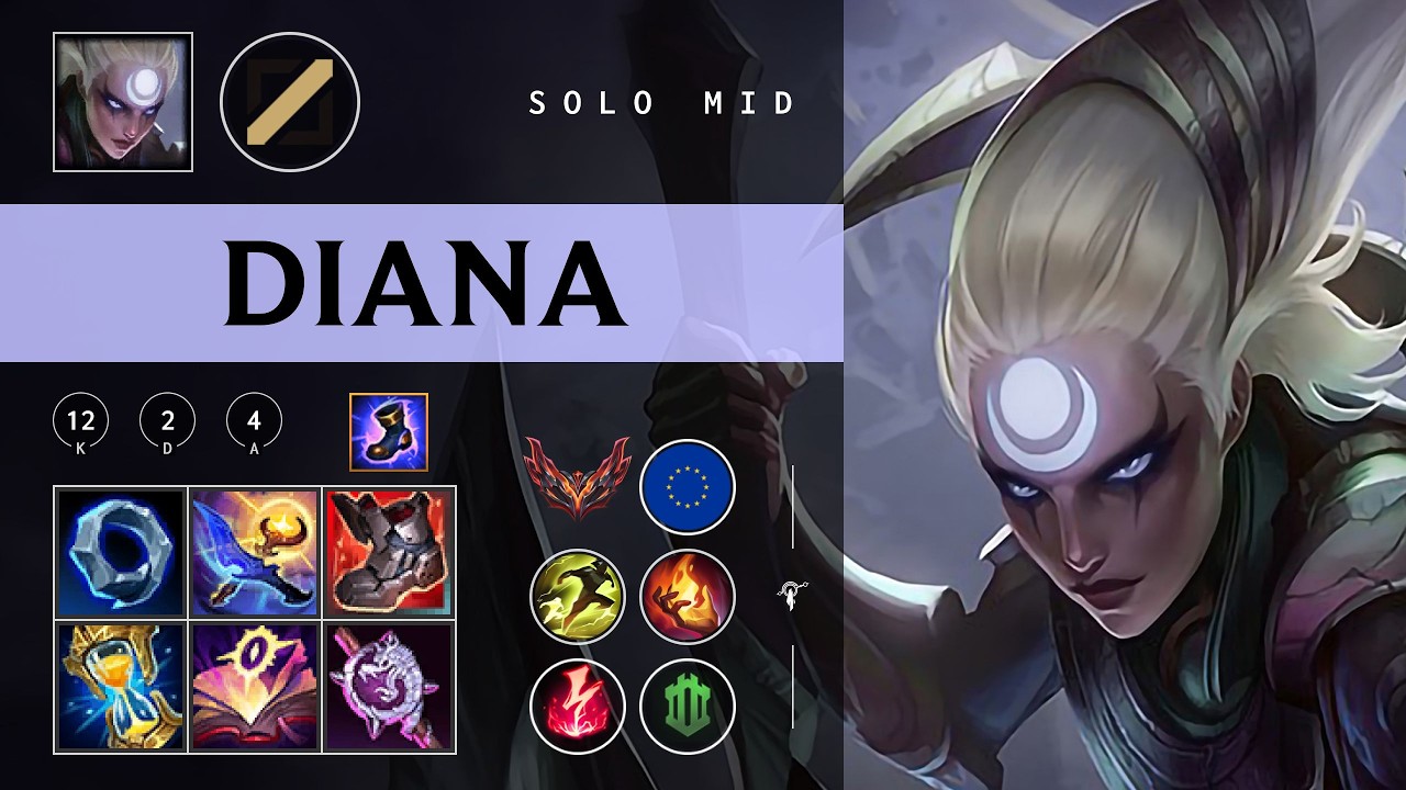 Diana Mid vs Qiyana - EUW Grandmaster Patch 26.05