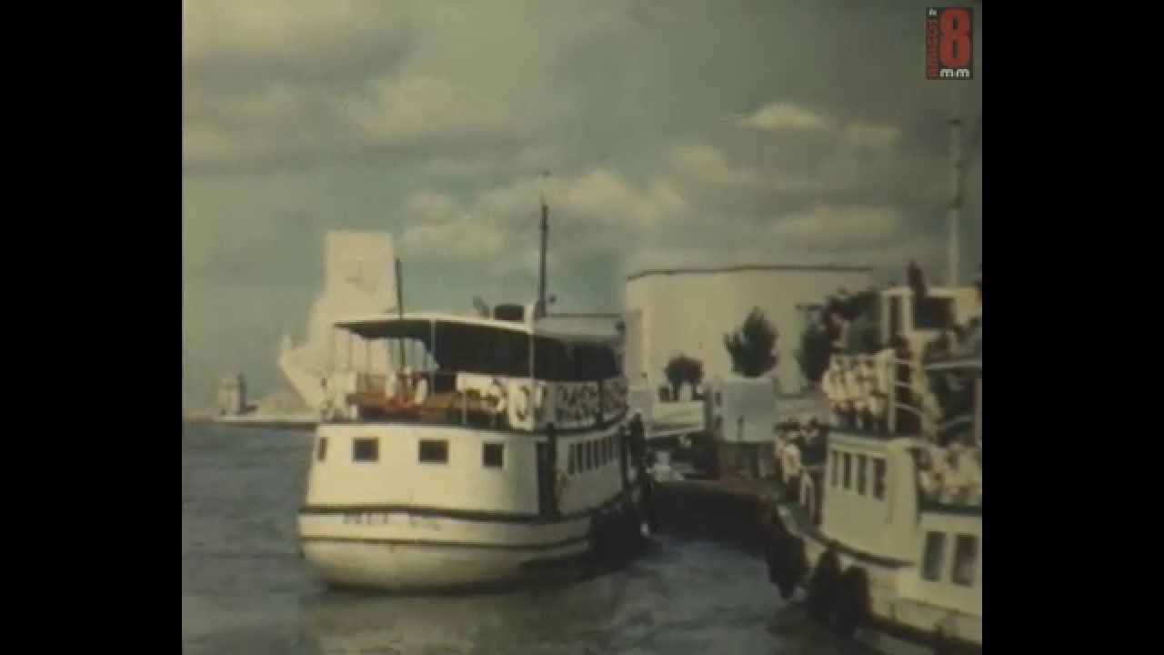 Lisboa - 23 de Junho de 1962 - Bel&eacute;m - Rio Tejo - NRP Sagres - Cacilheiro Praia