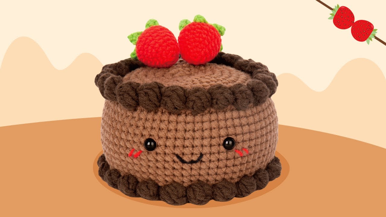 Crochet Cake 1 -Strawbery Rnds 1-4