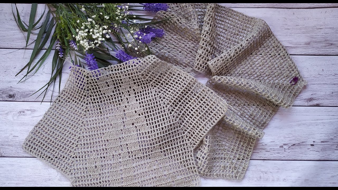 Платье крючком. Филейное вязание. Часть 1. Обзор, вяжем кокетку.