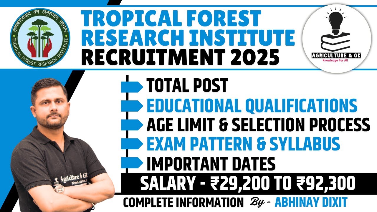 Tropical Forest Research Institute Recruitment 2025 | TFRI Technical Assistant Recruitment 2025