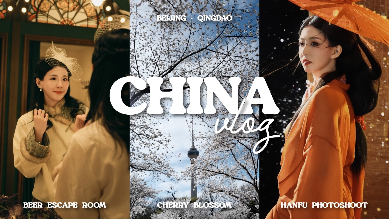Spring in China 🇨🇳: Hanfu Photoshoot, Tsingtao Beer Escape Room & Blooming Cherry Blossoms