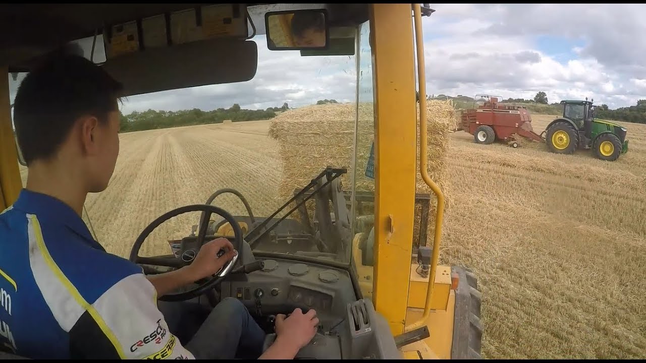 Stacking Square Bales - Volvo L70 - GoPro HD