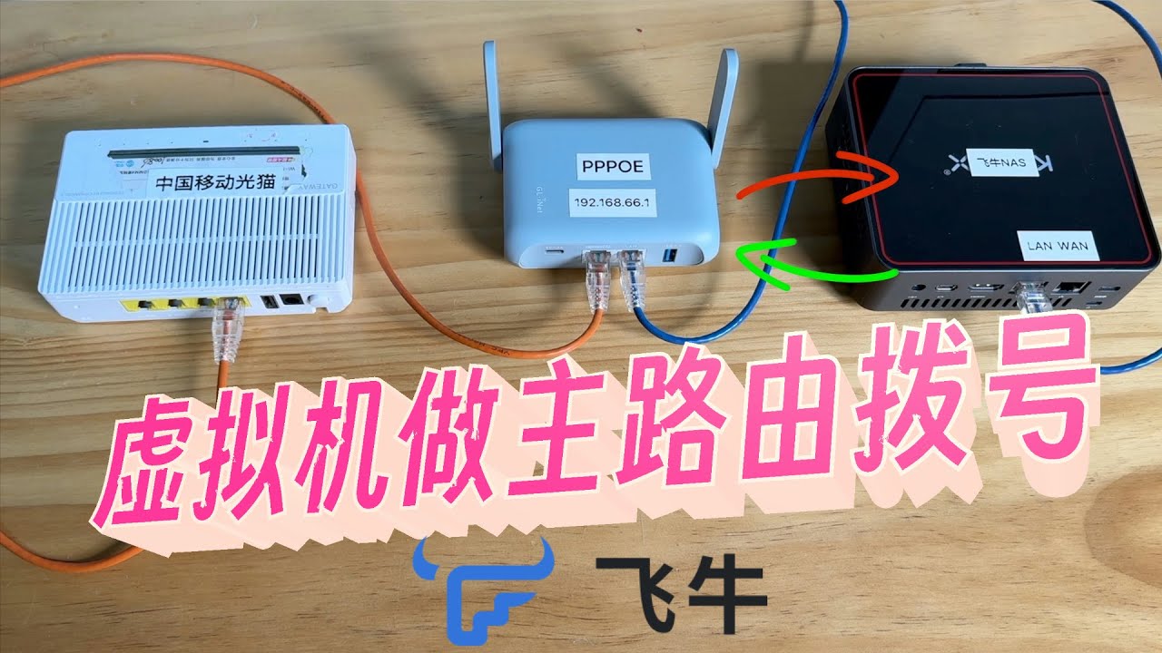 又省一笔? 飞牛NAS的虚拟机做主路由拨号 靠谱吗｜双网口迷你电脑演示