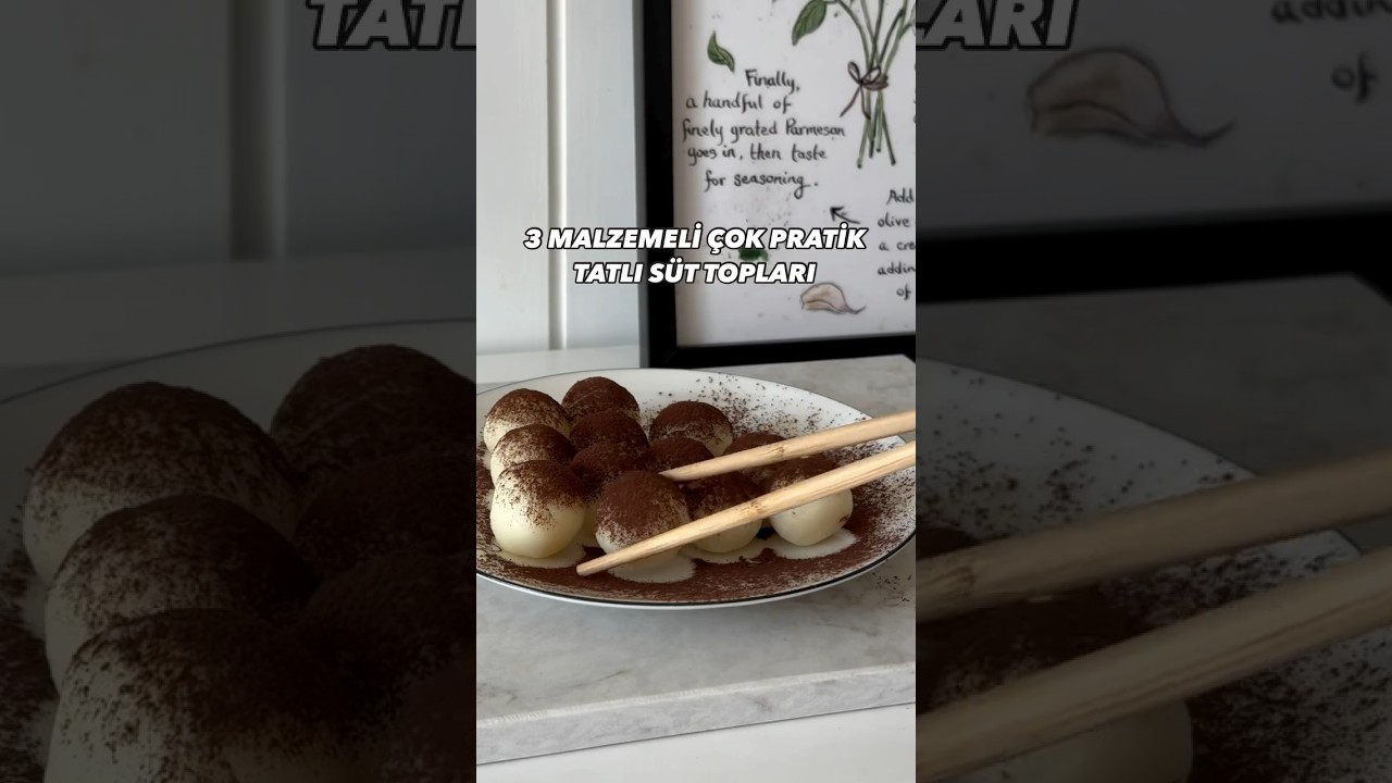 3 malzemeli tatlı s&uuml;t topları yapıyoruz.Aşırı pratik ve &ccedil;ok lezzetli #tatlıtarifleri #pratiktarifler
