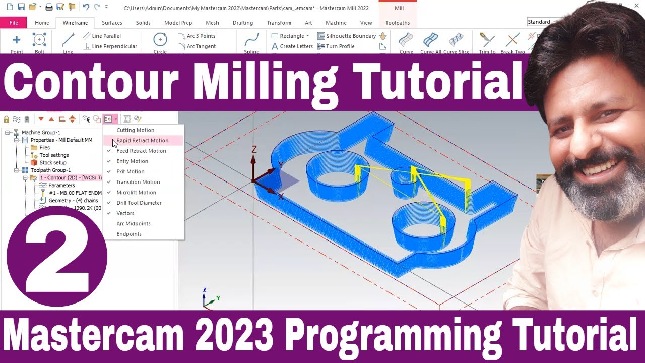 Mastercam 2023 programming Tutorial Day-2 | Mastercam CNC Programming | Mastercam