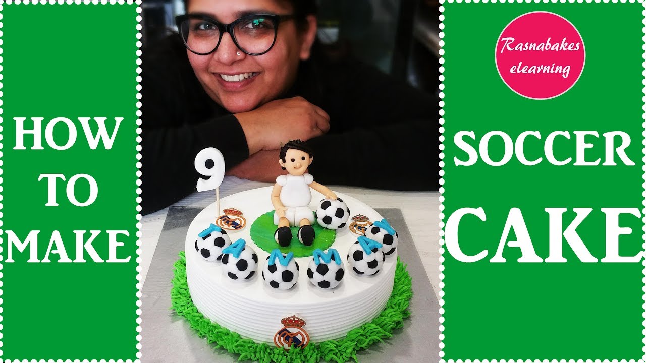 How to make Soccer cake: Soccer theme birthday cake decorating tutorial
