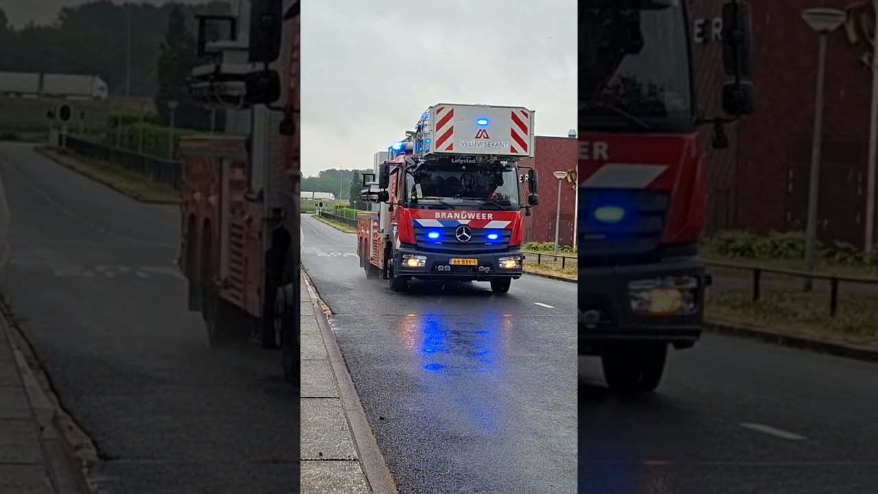 Autoladder Lelystad met spoed naar een reanimatie in Almere. #automobile #foryou #firefighter #fyp