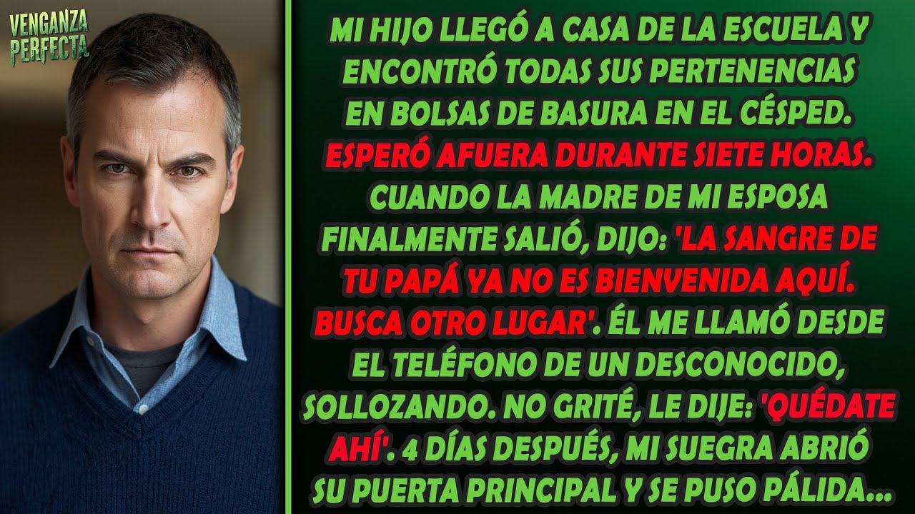 Mi hijo encontró sus cosas en bolsas de basura en el jardín. Esperó 7 horas y entonces hice esto ...