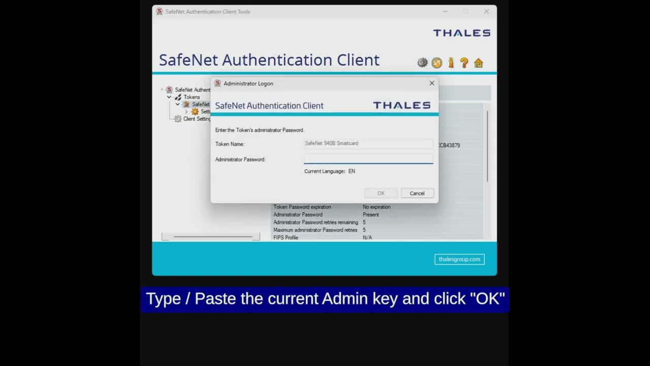SafeNet Tutorial - Unblock Smartcard with Admin credentials