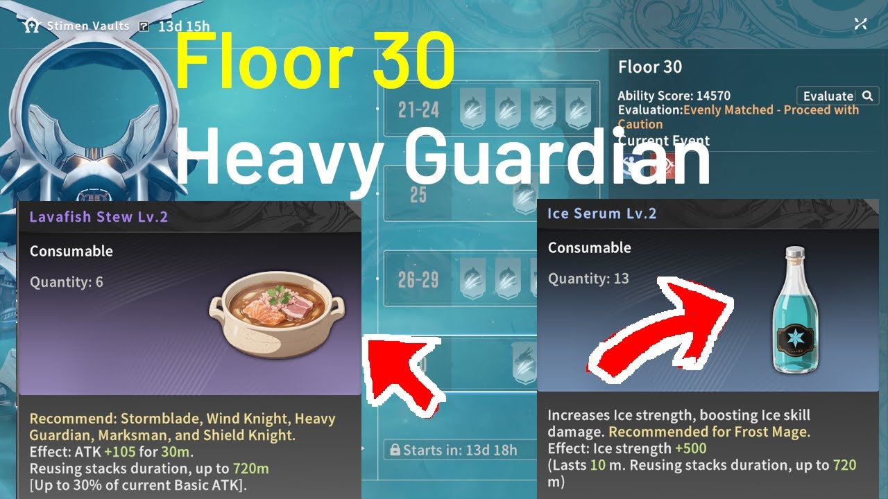 Stimen Vault Floor 21-30 Clear (Week 2) F2P Heavy Guardian POV | Blue Protocol: Star Resonance