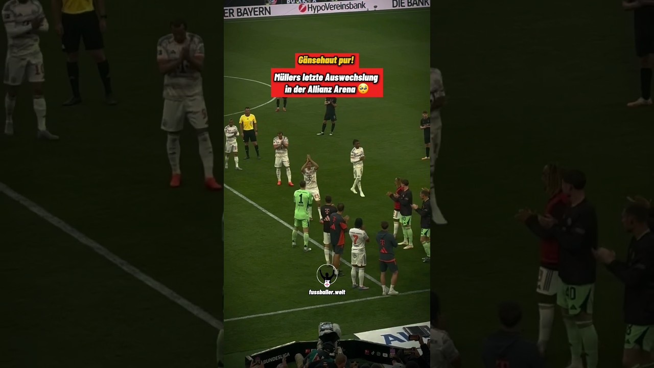 M&uuml;llers letzte Auswechslung in der Allianz Arena 🥺