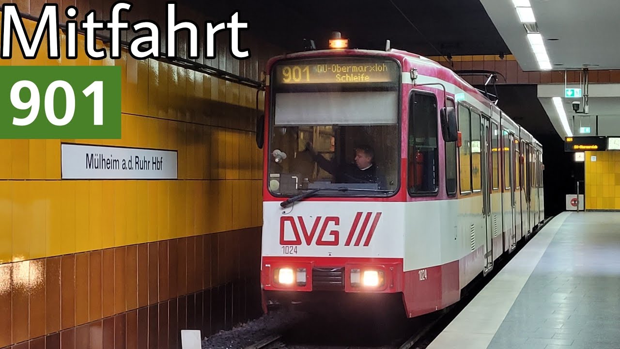 Straßenbahn Duisburg | Mitfahrt | Duewag GT10NC-DU | Linie 901 | Mülheim Hbf - Obermarxloh Schleife