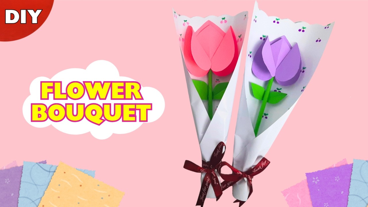EASY FLOWER BOUQUET | Paper Flower Bouquet Tutorial | Origami Flower