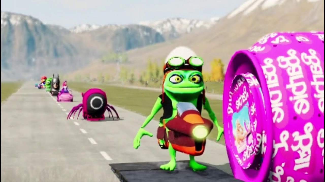 TRANSPORTING PIXAR CARS & FRUITS WITH COLORED & JOHN DEERE vs CLAAS vs TRACTORS - BeamNG.drive