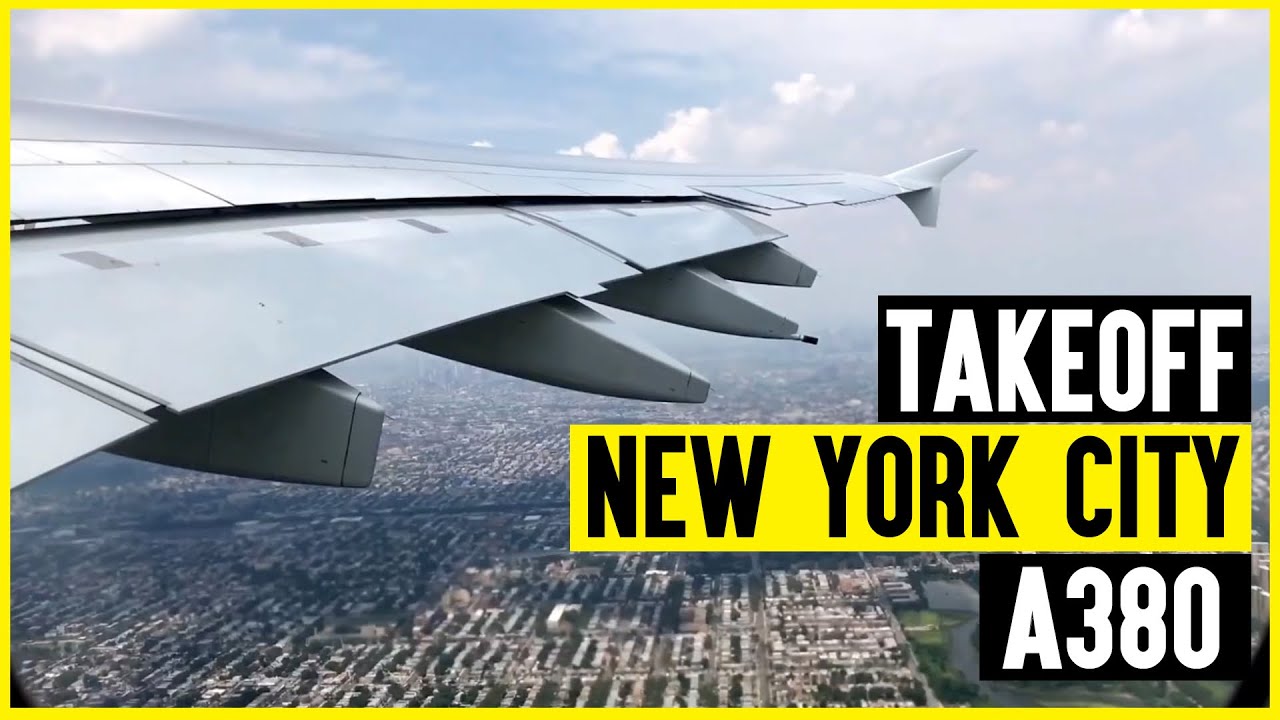 AMAZING A380 Takeoff From John F. Kennedy International Airport (JFK)- Emirates (HD) (60FPS)