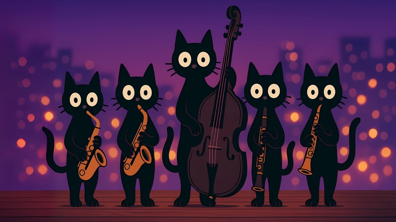 Black Cats Midnight Flow: Feel Good Deep Bass Jazz for Peaceful Focus