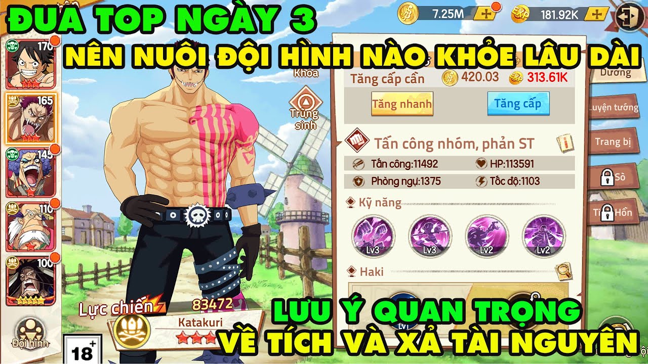HAKI HUYỀN THOẠI - ĐUA TOP NGÀY 3 LƯU Ý QUAN TRỌNG VỀ TÀI NGUYÊN VÀ CÁCH NUÔI TƯỚNG KHỎE NHẤT