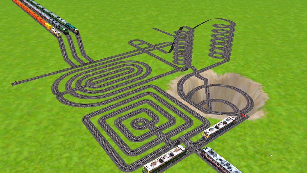 All Trains Crossing At Carefully Square Railroad Tracks Zig Zag Risky Railroad Tracks | train wold4 