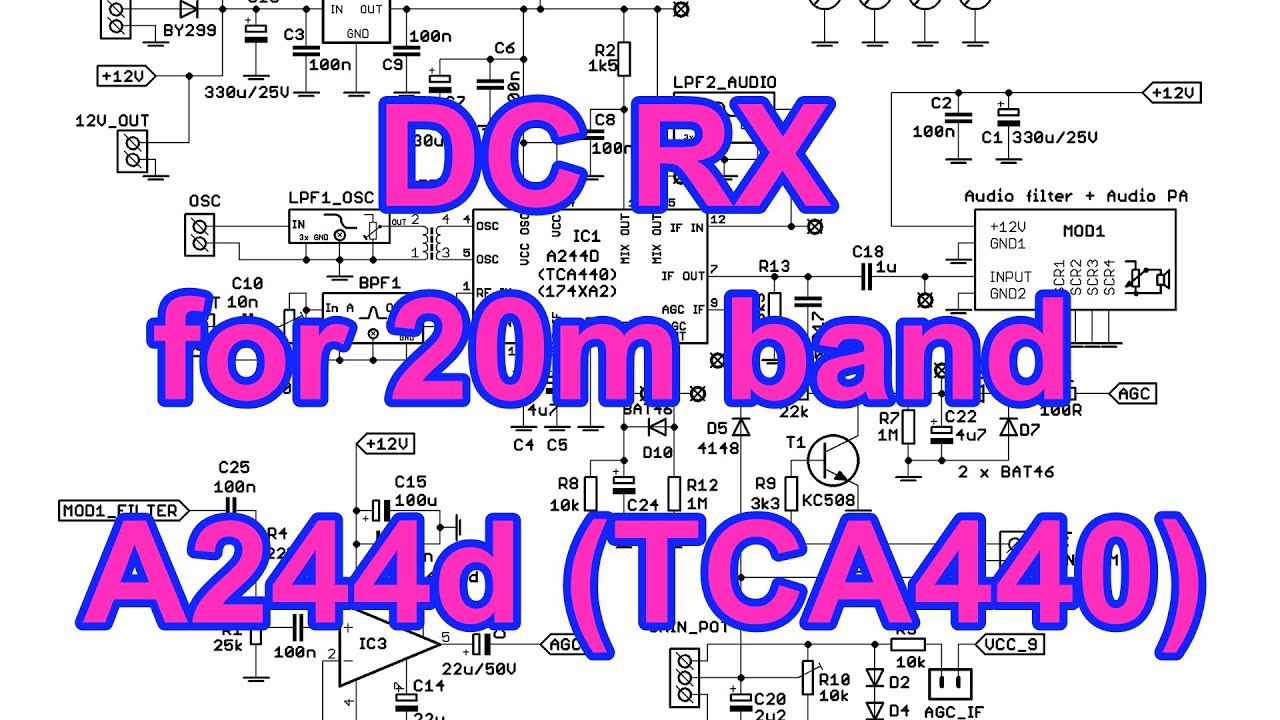 DC RX with A244D (TCA440) , listening CW 20m band