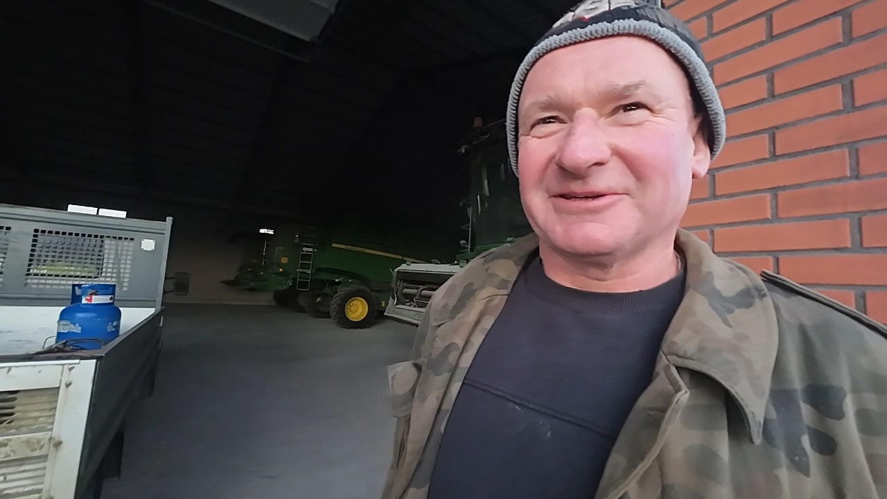Czyżby żniwa grudniowe w Gospodarstwie A tu problem z uruchomieniem John Deere w mrozie