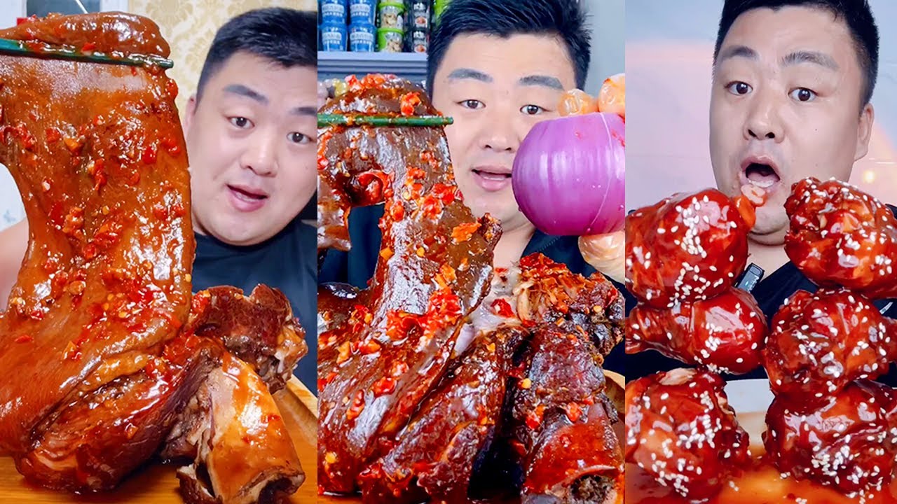 【MUKBANG】SPICY BRAISED PORK KNUCKLE | BRAISED PORK KNUCKLE WITH TIGER SKIN | BRAISED CHICKEN LEG