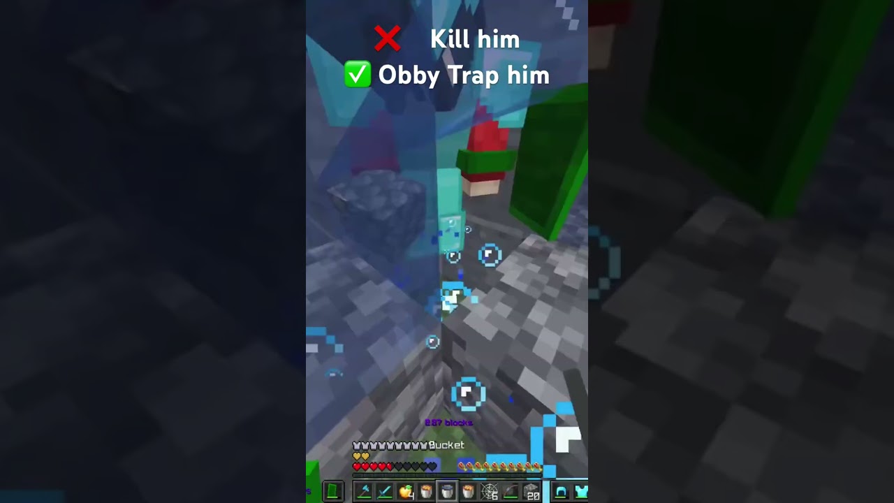 ❌ Kill him ✅ Obby trap him #uhc #minecraft #clean #pvp #ez