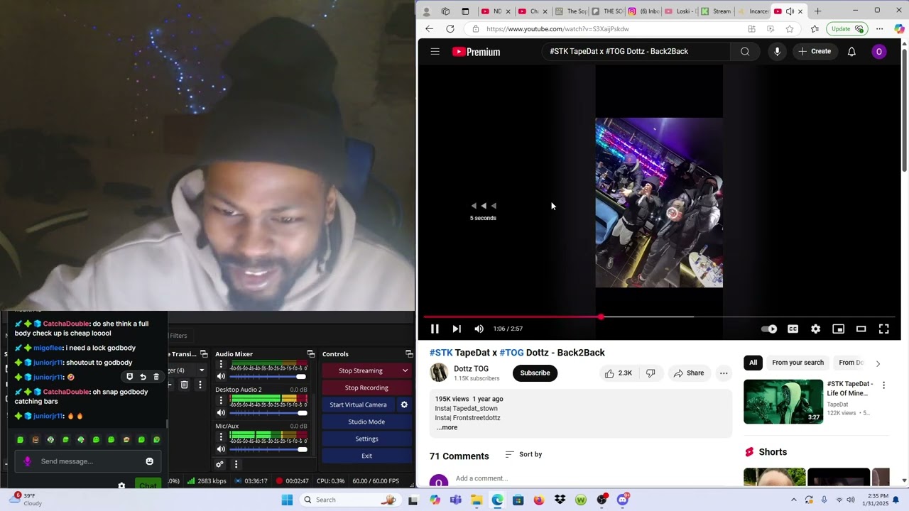 #STK TapeDat x #TOG Dottz - Back2Back GODBODY REACTS!!!!