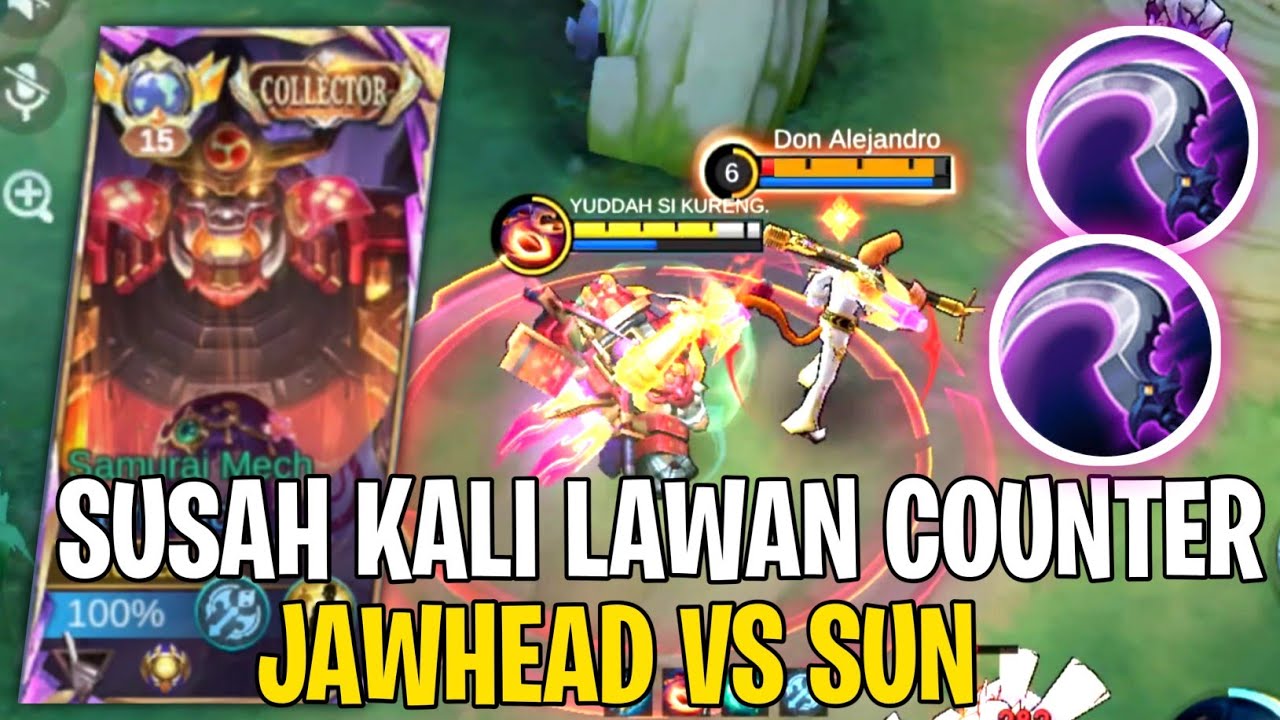 Lawan Counter🔥Build Jawhead Lawan Sun Diexplane - Top Global Jawhead Gameplay - Mlbb