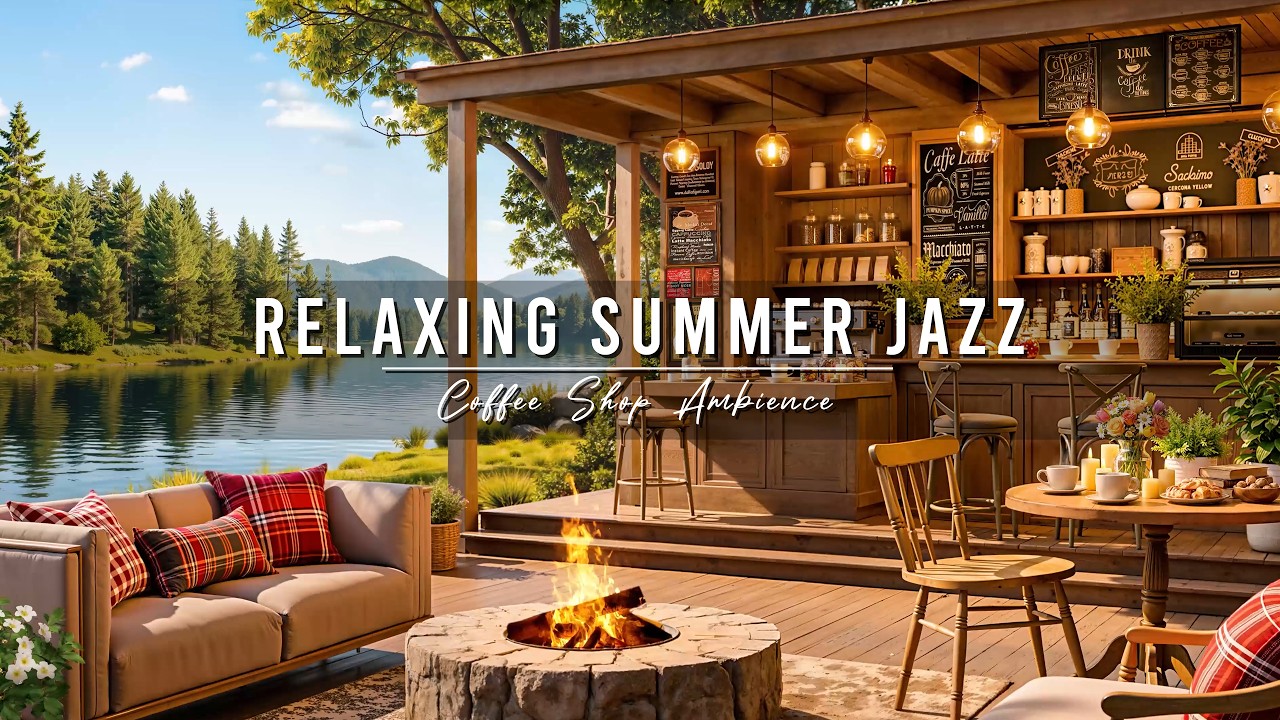 Stress Relief with Warm Morning Jazz Music 🌞Summer Porch Ambience & Relaxing Jazz Instrumental Music