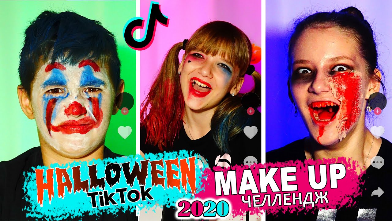 Halloween Makeup - Tik Tok Scary Makeup Compilation Tik Tok Cahllenge от OK Kids Show