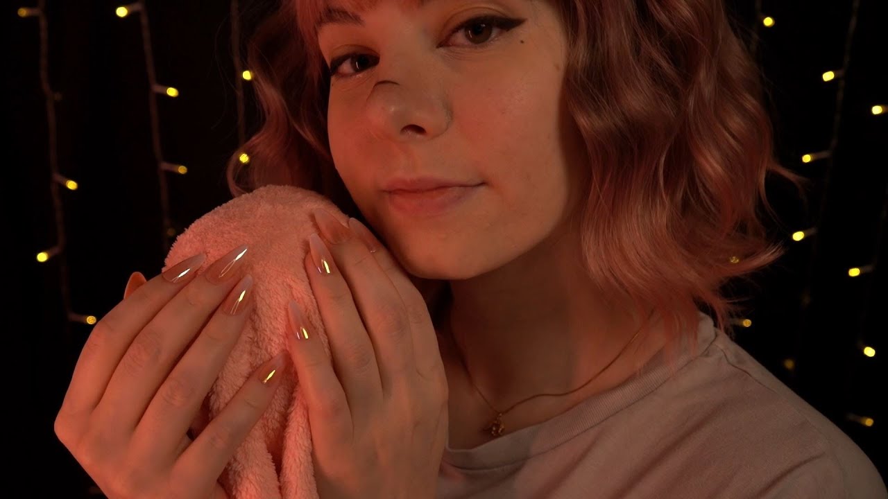 ASMR | most gentle Towel Scratching & Whispering - half no talking, Blue Yeti
