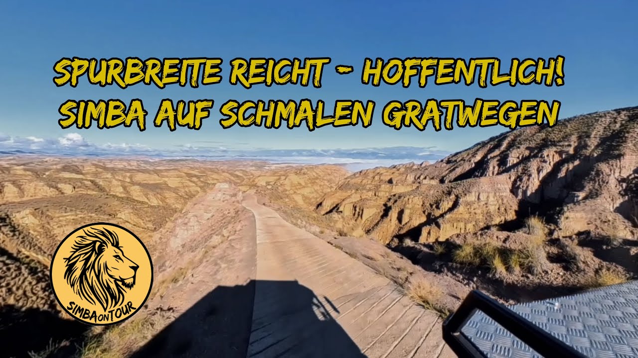 Spurbreite reicht… hoffentlich! Simba auf schmalen Gratwegen